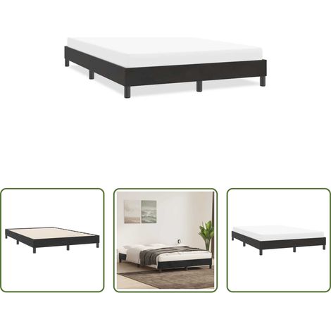 vidaXL Sommier à lattes -  Cadre de lit sans matelas noir 160x220 cm velours (1/5)