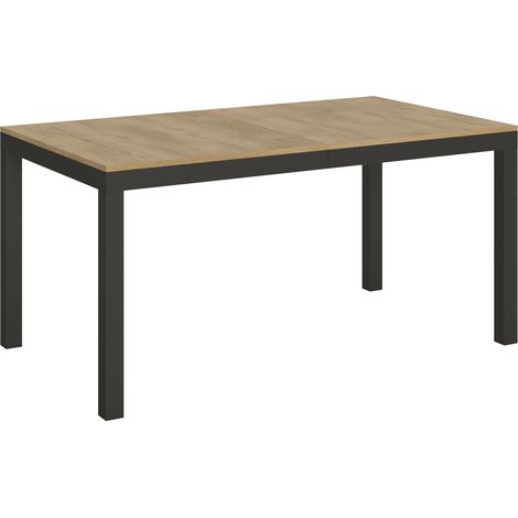 Tavolo allungabile 160/420x90 cm Everyday Evolution quercia natura telaio e gambe antracite