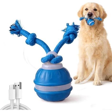 Jouet interactif pour chien - Balle pour chien - Jouet électrique à roulement automatique pour chien - Avec des sons d'oiseaux en corde (1/5)