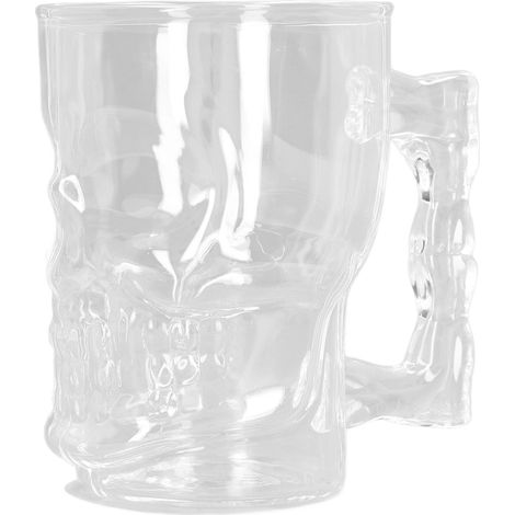 500-ml-Bierkrug aus hochwertigem Borosilikatglas, Totenkopf-Bierbecher, KTV-Bar-Whiskybecher für private Partys
