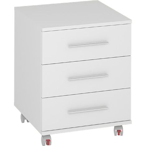 Table de chevet / Table de nuit coloris blanc - Longueur 45,5 x Profondeur 40 x Hauteur 58 cm -PEGANE- (1/3)