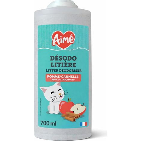 Désodorisant Litière Chat Anti Odeurs 700ml Granulés Absorbeur d'Odeurs Fabriqués à partir de Tobermorite Senteur Pomme Cannelle (1/4)