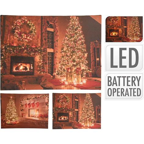 Tableau décoratif avec led 38x1,5x28cm modèle cheminée (1/3)