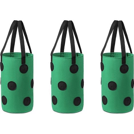 Lot de 3 sacs de culture suspendus en feutre multifonctions à 12 trous pour tomates, A-- (1/5)