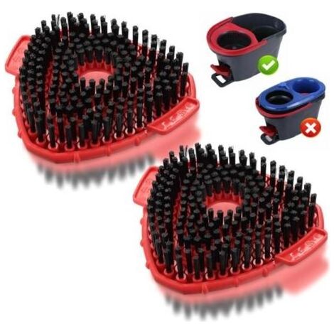 2 Pcs Têtes de Rechange pour Vileda Turbo, Brosse de Rechange pour Vileda Turbo Tête de Balai Serpillère, Brosse de Récurage à Poils pour Nettoyage Salle de Bain, Cuisine, Piscine, Terrasse (1/5)