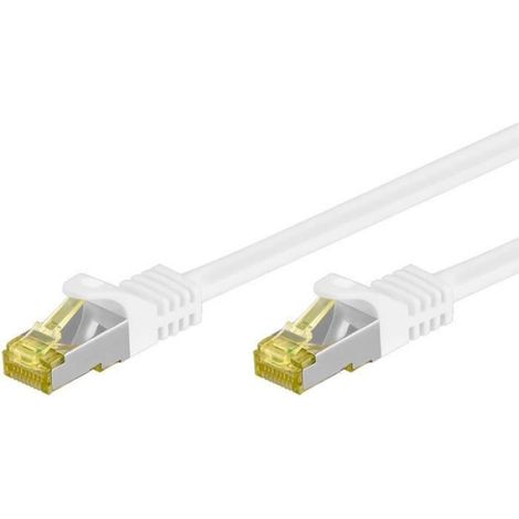 Cordon Rj45 - Cat 7 6a - Sftp Blindé - Gaine Lszh - 3 M - Blanc (1/2)