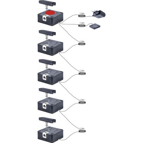 Solo Elektronikschloss Set - 5 Fronten, RFID, 125 kHz, Zamak/Kunststoff schwarz (1/5)