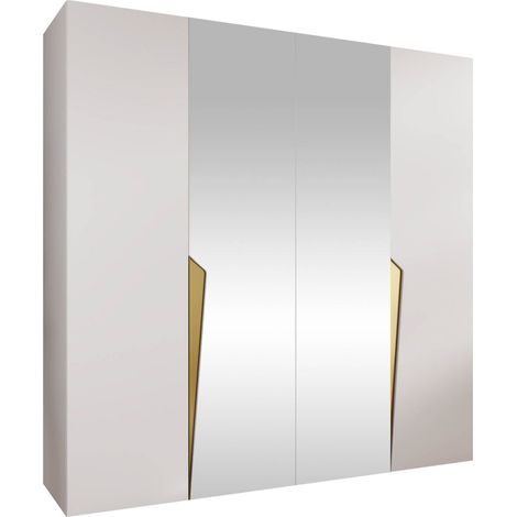 Armoire Hartford 610, Blanc, 202x200x52cm, Portes d'armoire: Avec des charnières, Nombre d'étagères: 0 (1/5)
