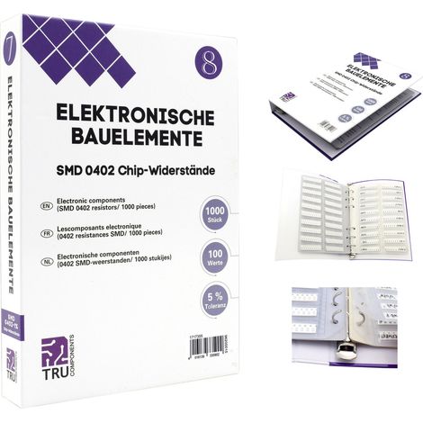 TRU COMPONENTS TC-6869420 TC-6869420 Sortiments-Album SMD 0402 0.625 W 5 % 1000 Teile (1/3)