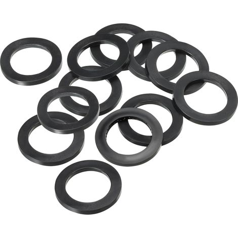 Rondelle Plate En Caoutchouc M30, Lot De 12, Diamètre Intérieur 30mm, Diamètre Extérieur 39mm, Épaisseur 3mm, Joint D'étanchéité Espaceur Pour Robinet Tuyau Raccord Boulon, Noir (1/5)