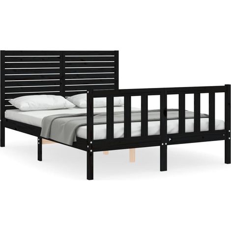 Maison Exclusive - Estructura cama de matrimonio con cabecero mad