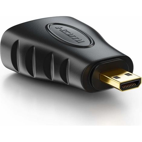 Adaptateur HDMI vers Micro HDMI - Femelle HDMI vers Micro Connecteur HDMI Adaptateur Vidéo 4k Ultra HD UHD 1080p Full HD - Noir (1/5)