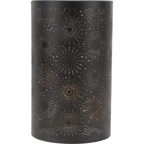 Abat-jour creux moderne et élégant, sculpture en fer artisanal en métal, motif rond droit, abat-jour sculpté pour Table E27 E26 (1/5)