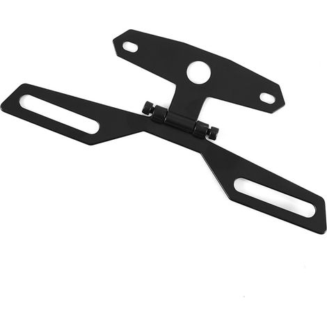 Klappbarer Kennzeichen- und Rücklichthalter für Motorräder und ATVs – Universelle schwarze Aluminiumhalterung (1/5)
