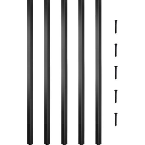 Balustres Terrasse 66 x 1,9cm 101 PCS, Barres Garde-Corps Alliage Aluminium Barreaux de Sécurité Carrés Rampe Rambarde Balustrade Accessoires Installation pour Terrasses Balcon (1/5)