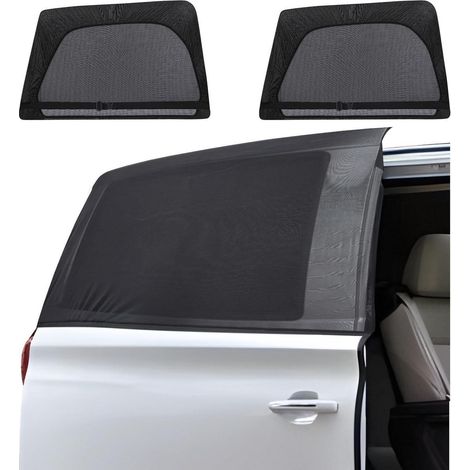 Sonnenschutz Auto für Schiebetür, 2er Set, elastisches Netz, verdunkelnd (1/5)