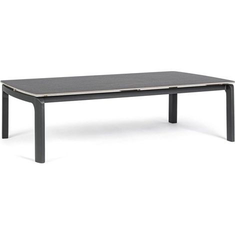 Tavolo "Jalisco" con struttura in alluminio, piano in ceramica, per esterno -Antracite