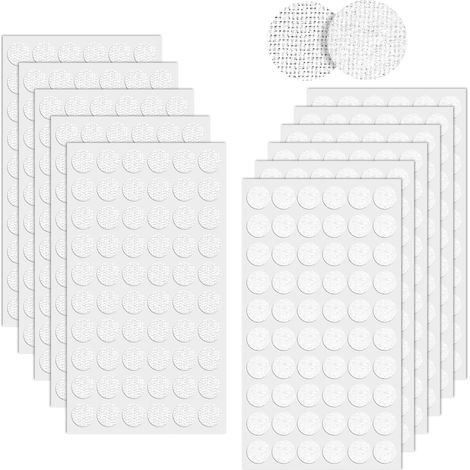 600 Pcs Scratch Autocollant Rond, 300 Paires 15mm Pastille Scratch Autocollant Crochets et Boucles, Blanc Double Face Rond Pastille Adhesive Collant Point, pour DIY, Artisanat etc. (1/5)