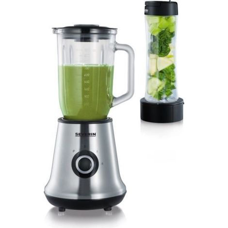 Blender 2 en 1 - SEVERIN - SM3737 - Multi-mixeur et a smoothie 2 en 1 - 500W - Bol en verre 1 L - 1 bouteille 600 ml inc (1/4)