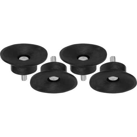 Patins anti-vibrations en caoutchouc noir OUNONA, filetage M6, lot de (1/5)