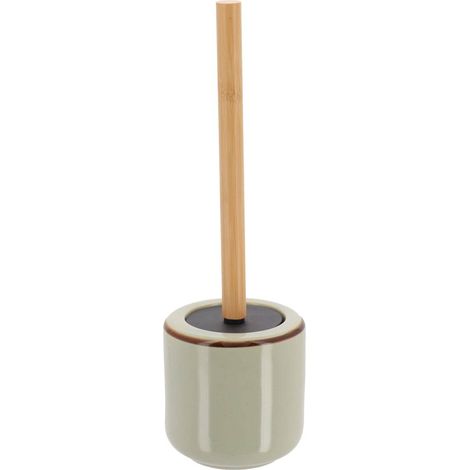 Brosse wc en gres tige bambou - vert sauge - Tendance (1/3)