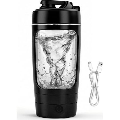 Shaker Électrique à Protéines 630 ml, Portable Vortex Mélangeur Automatique USB-C Rechargeable 1200 mAh, 9000 tr/min, Bouteille Shaker en Tritan Sans BPA, pour Shake Protéiné et Milk (Rose) (1/5)