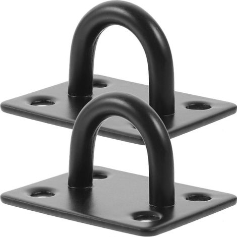 Lot de 2 crochets à œillet en acier inoxydable pour plafond, robustes.-4.70X4.00X3.00CM-Black (1/4)