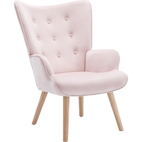 Poltrona in Velluto Rosa - VATELY
