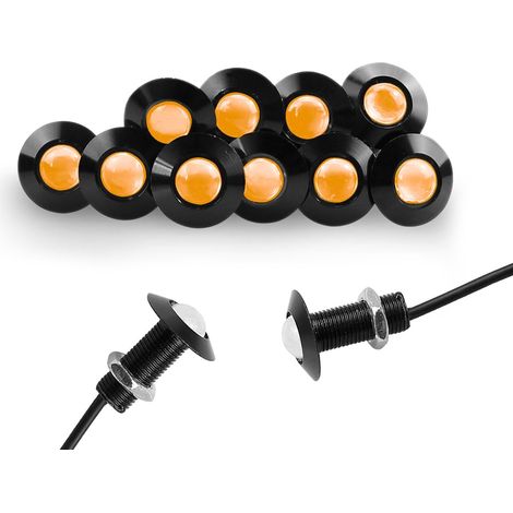 Phares LED automobiles, lot de 10 unités, couleur jaune, pour la marche arrière, les feux de brouillard, pour moto.-AquaForge (1/5)