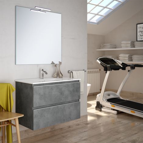 Meuble de salle de bain 100cm simple vasque - 2 tiroirs - BALEA