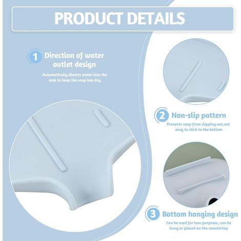Zweiteiliges Seifenschalen-Set mit Abtropfschale, Seifenschale für Badezimmer, rutschfeste Seifenschale, geeignet für Seife, Schwamm, Badezimmer und Küche.