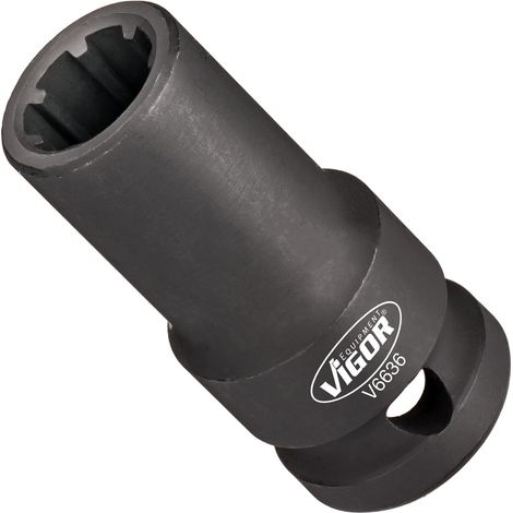 VIGOR Steckschlüsseleinsatz, 1/2 (12,5 mm) Vierkant hohl, Rillenprofil, SW 14 mm (1/3)