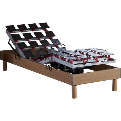 Ensemble literie électrique relaxation à plots + Matelas accueil mémoire de forme 90 x 190 cm (1/5)