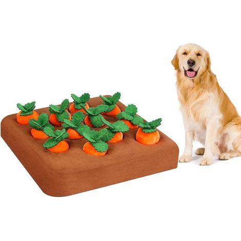 Alfombra olfativa para perros, Alfombras olfativas, 12 zanahorias, Desafío divertido, Inteligencia, Desafío, Ejercicio mental para perros, 36 cm (1/5)