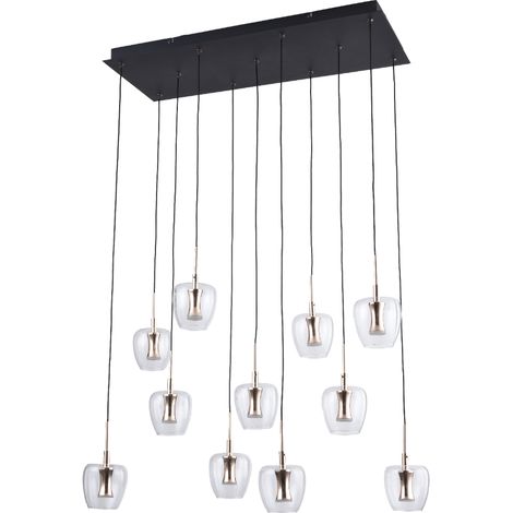 Lampada sospensione NELSON nero oro vetro LED 33W Zuma (1/5)