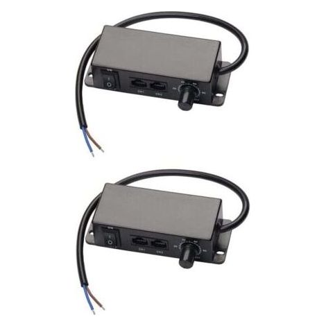 Lot de 2 variateurs d'intensité CC 0-10 V, contrôleur de synchronisation en série, rotatif marche/arrêt, pour ballasts électroniques LED à intensité variable 0/1-10 V (1/4)