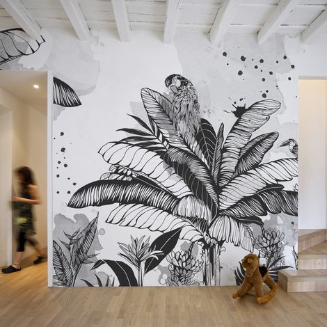 Papier peint panoramique Dans la jungle, Noir 150 x 250cm (1/5)