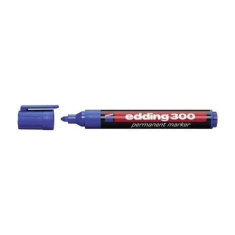 Rotulador edding marcador permanente 300 azul punta redonda 1,5-3 mm recargable