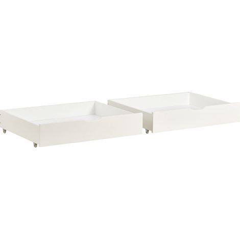 Due cassetti, spazio sotto il letto, MDF + rotelle da pavimento, bianco (93x67x17 cm)(solo cassetti) (1/4)