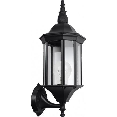 Applique da esterno in alluminio pollux 1xe27 nero ip44   50x18x20 cm ip44