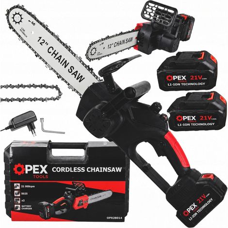 Scie à chaîne sans fil 12" 2 batteries 21 v 3,0 ah, mallette (1/5)
