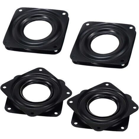 4 Pcs Plaque Pivotante à Roulement Plateau Tournant Lazy Susan Portant 360 ° Plaque Pivotante à Roulement Carré Plaque de Roulement Rotative 3 Pouce pour Table Chaise Télévision(Noir) (1/5)