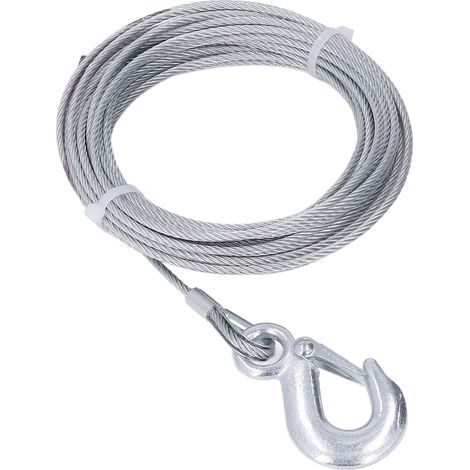 Câble de treuil 4mm x 12m, résistance 900kg, inoxydable galvanisé, remplacement pour treuil, corde en acier robuste pour usage intensif. (1/5)