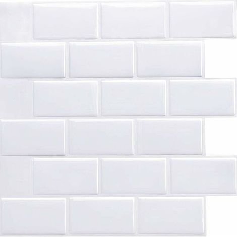 2 Pièces Stickers Carrelage pour Cuisine Salle de Bain, Credence Adhesive Cuisine, ImperméAble Carrelage Adhesif Carreaux de Autocollant Mural DéCoratif (1/5)
