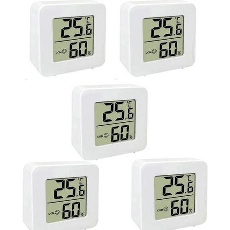 Thermomètre d'ambiance à 5 sections, thermomètre d'ambiance numérique, hygromètre intelligent LCD (1/5)