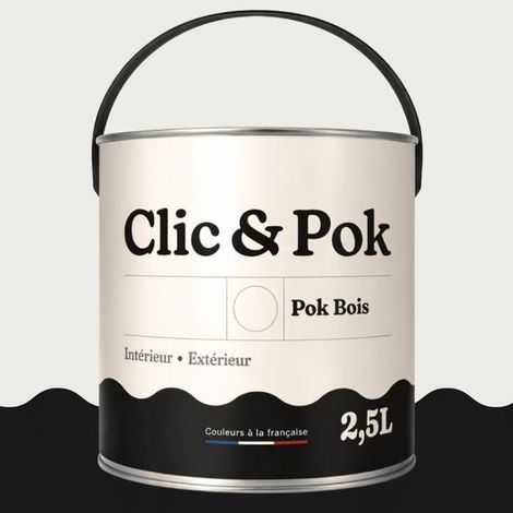 Peinture Bois Extérieur – POK BOIS - 2,5L - RAL 9003 - Blanc de sécurité- Résistante aux intempéries - Ne s'écaille pas