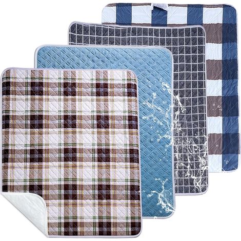 Waterproof Incontinence Bed Pads 50 x 70 cm Washable Absorbent Bed Pads for Bed Sofa Wheelchair Car 4 Pack (1/5)