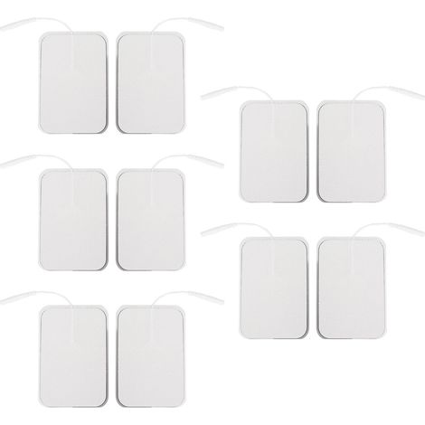 10 électrodes adhésives rectangulaires pour appareil TENS - Patchs de rechange 2mm (1/5)