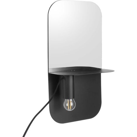 Applique murale avec miroir intégré Plate Noir (1/4)