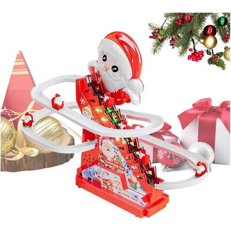 Jouets du Père Noël avec décorations lumineuses musicales et piste de glisse animée. Parfait. (1/5)